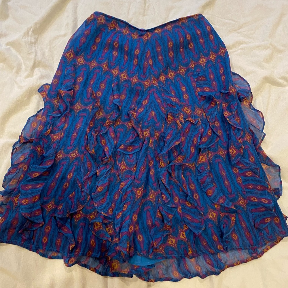 Retro Vintage Lined Flowy Skirt
